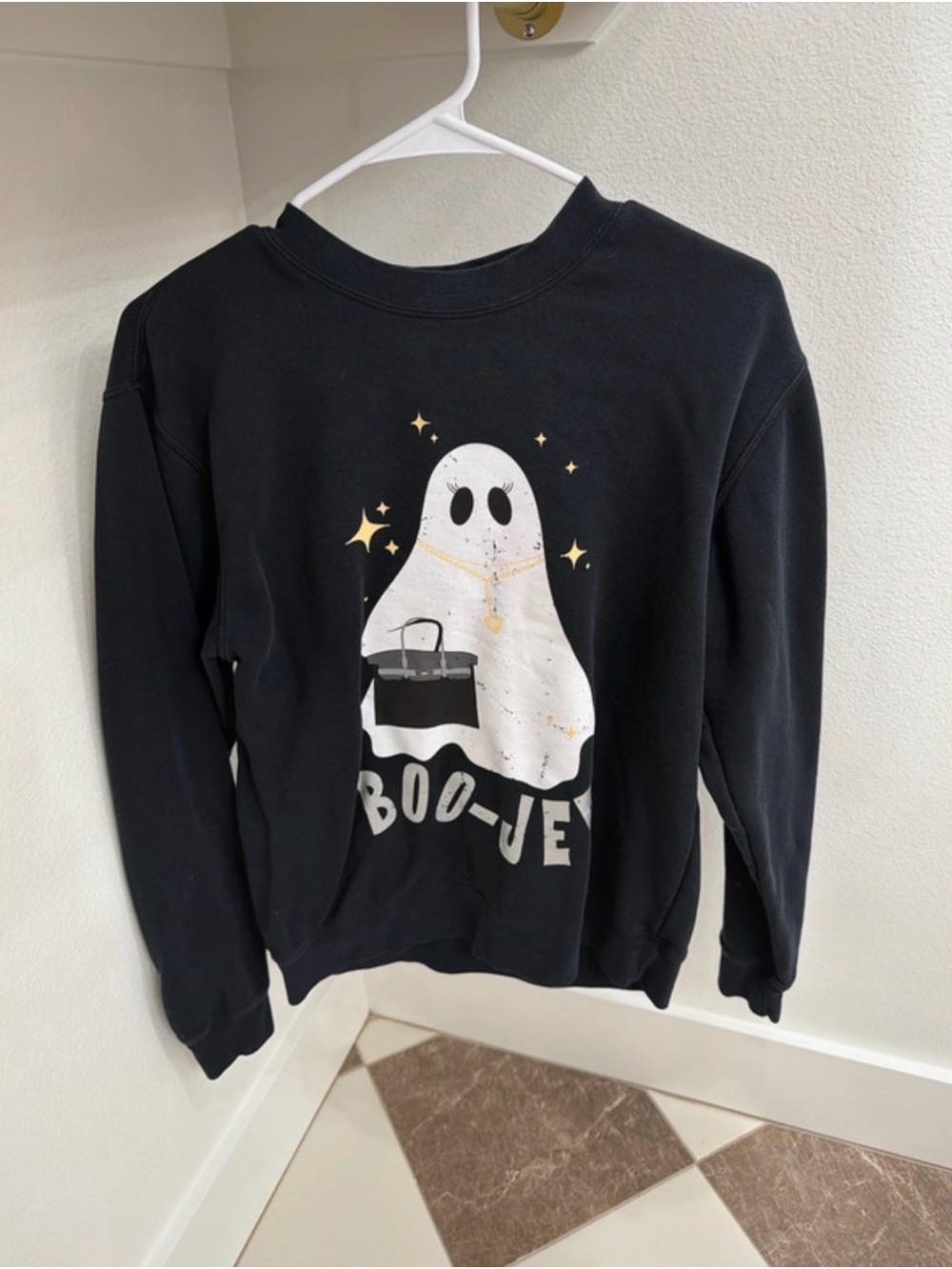 Living Fully Co. Black Boo-Jee Ghost Graphic Sweatshirt